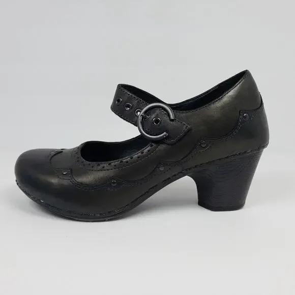 Dansko Nevin Womens Size EU 40 US 9.5-10 Black Leather Mary Jane Steampunk Shoes - Picture 3 of 12
